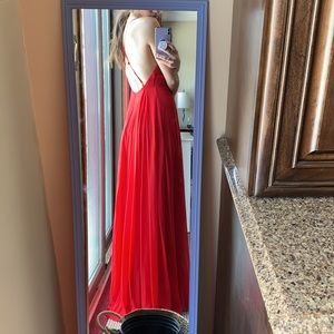 Red gown, size M, flows beautifully